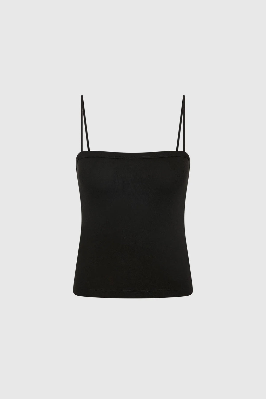 Square Neck Cotton Cami Black