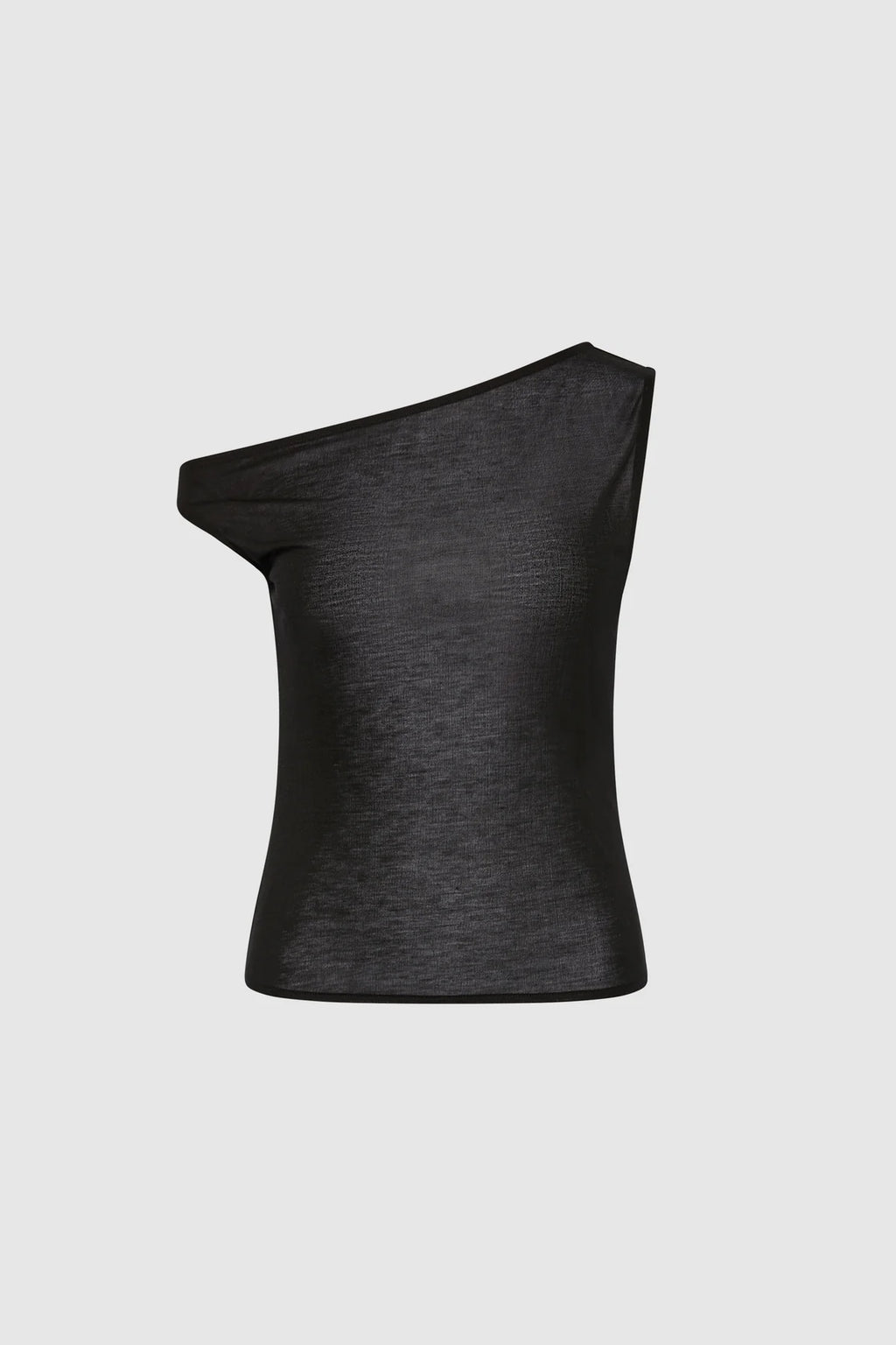 Fine Jersey Asymm Top Black