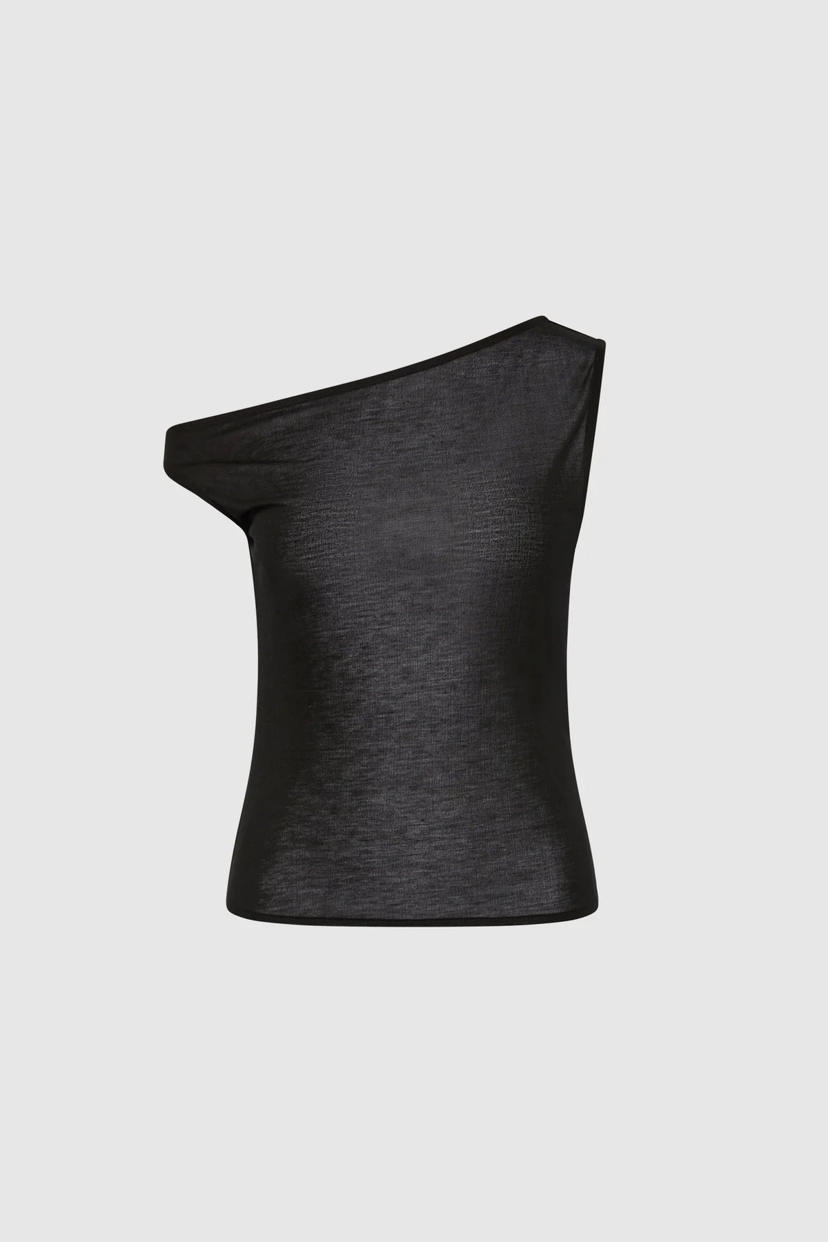 Fine Jersey Asymm Top Black