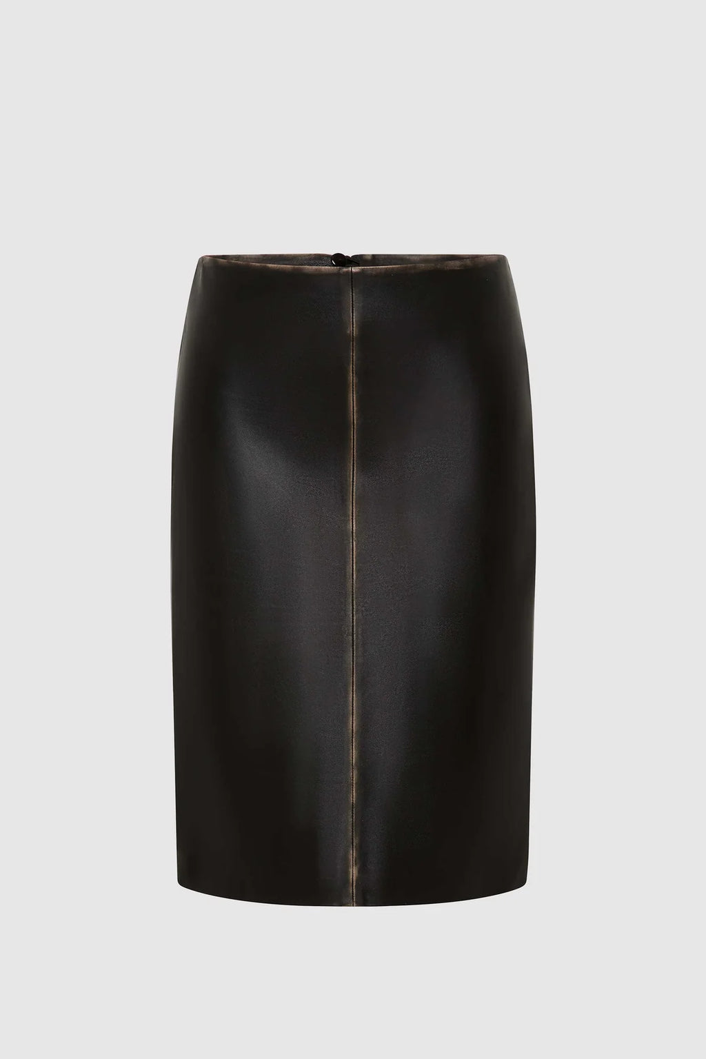 Pre Order * Brushed Leather Pencil Skirt - Black