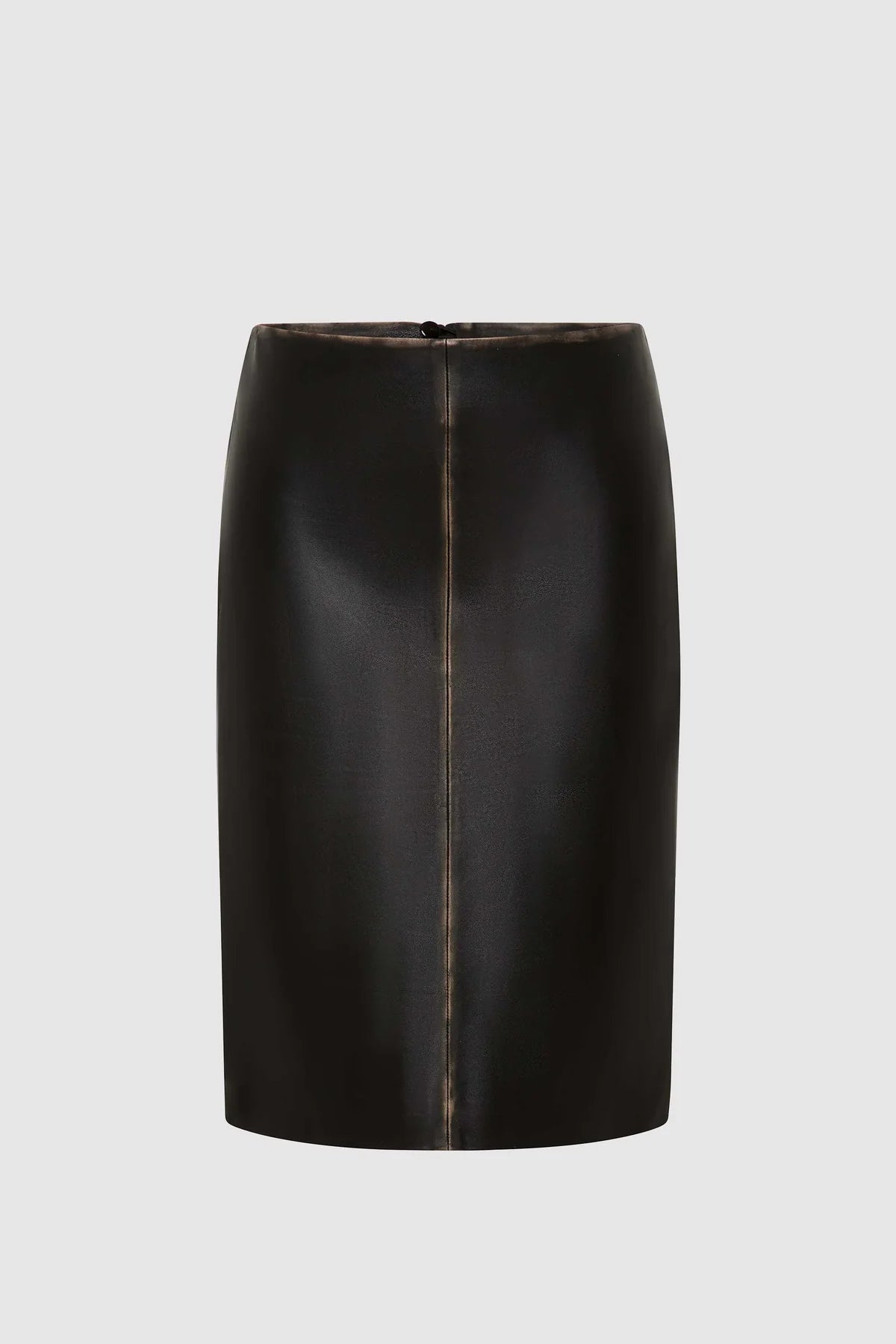 Pre Order * Brushed Leather Pencil Skirt - Black