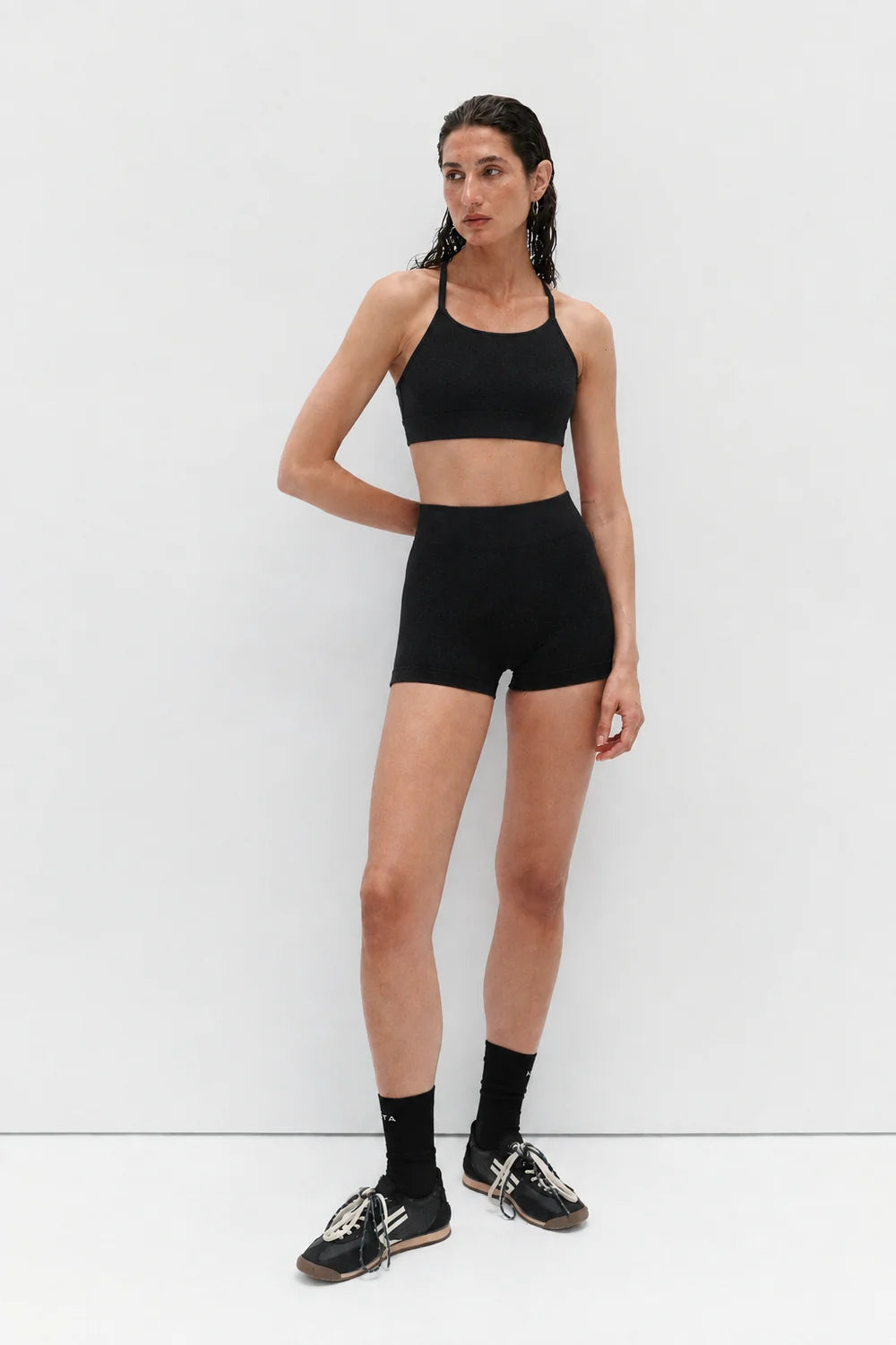 Coming Soon Cross Back Wool Bralet Black