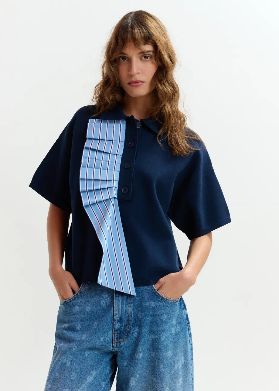 Princess Frill Polo NAvy