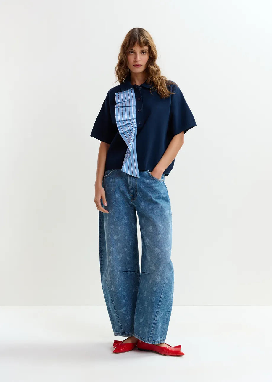 Princess Frill Polo NAvy