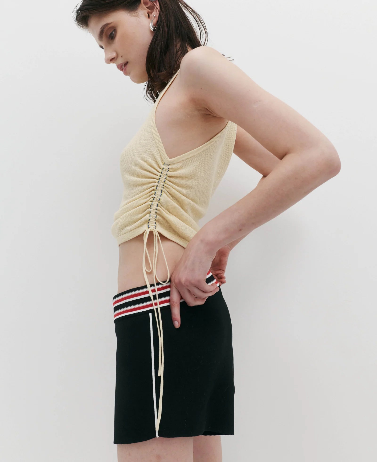 LANDING SOON Organic Ruched Tank Vanilla