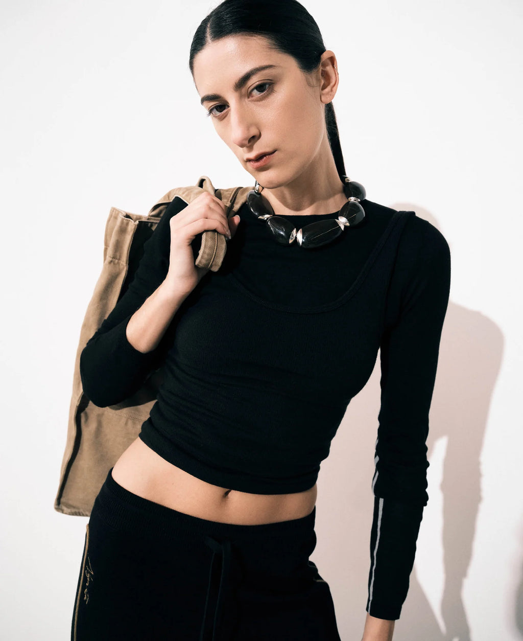 LANDING SOON Essentials Long Sleeve Top Black