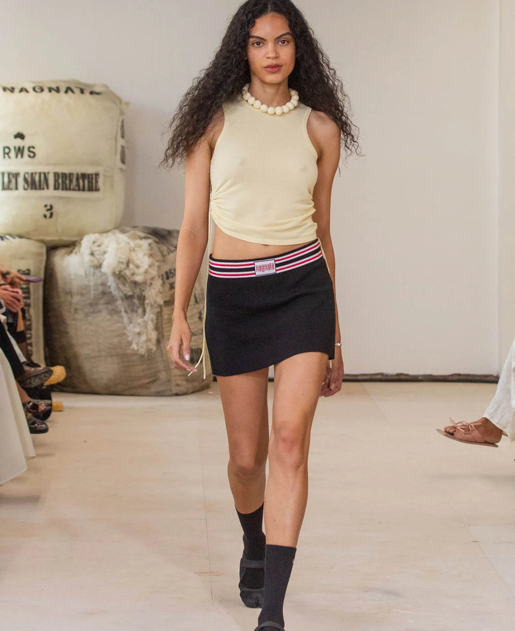 LANDING SOON Organic Ruched Tank Vanilla