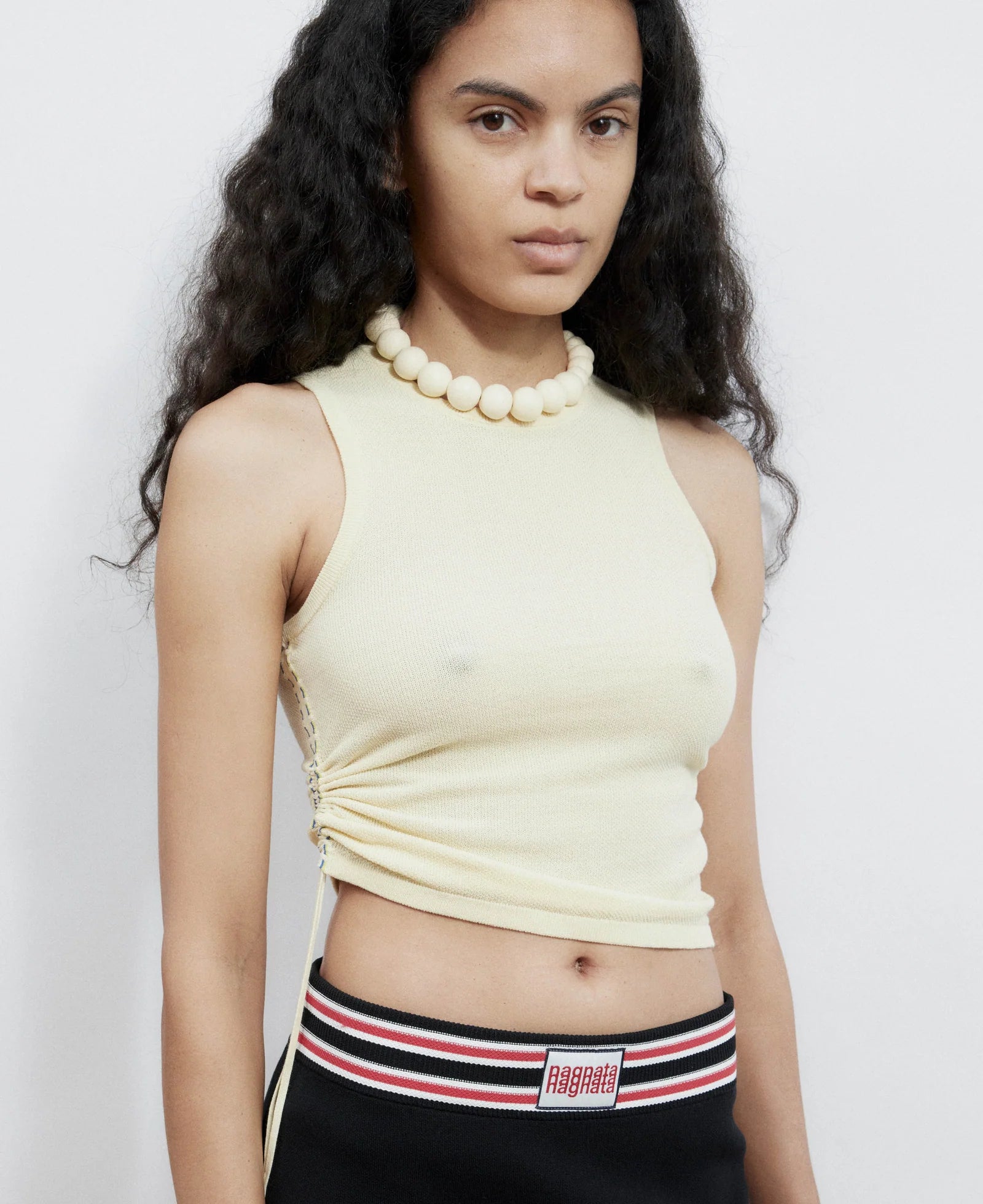 LANDING SOON Organic Ruched Tank Vanilla