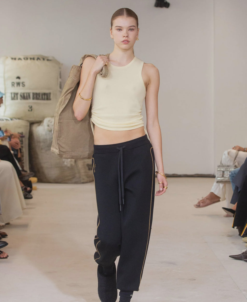 LANDING SOON Organic Ruched Tank Vanilla