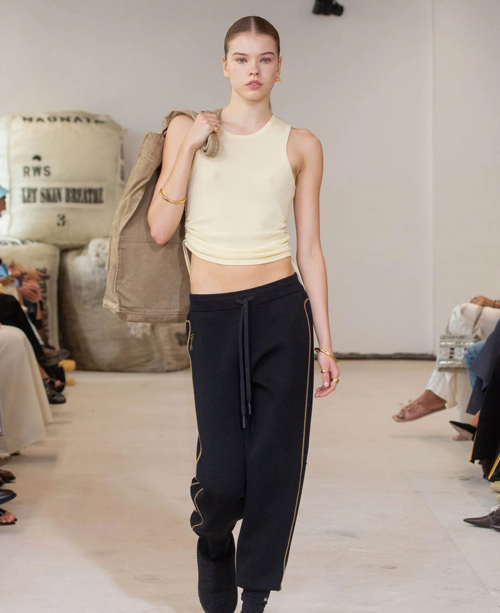 LANDING SOON Organic Ruched Tank Vanilla
