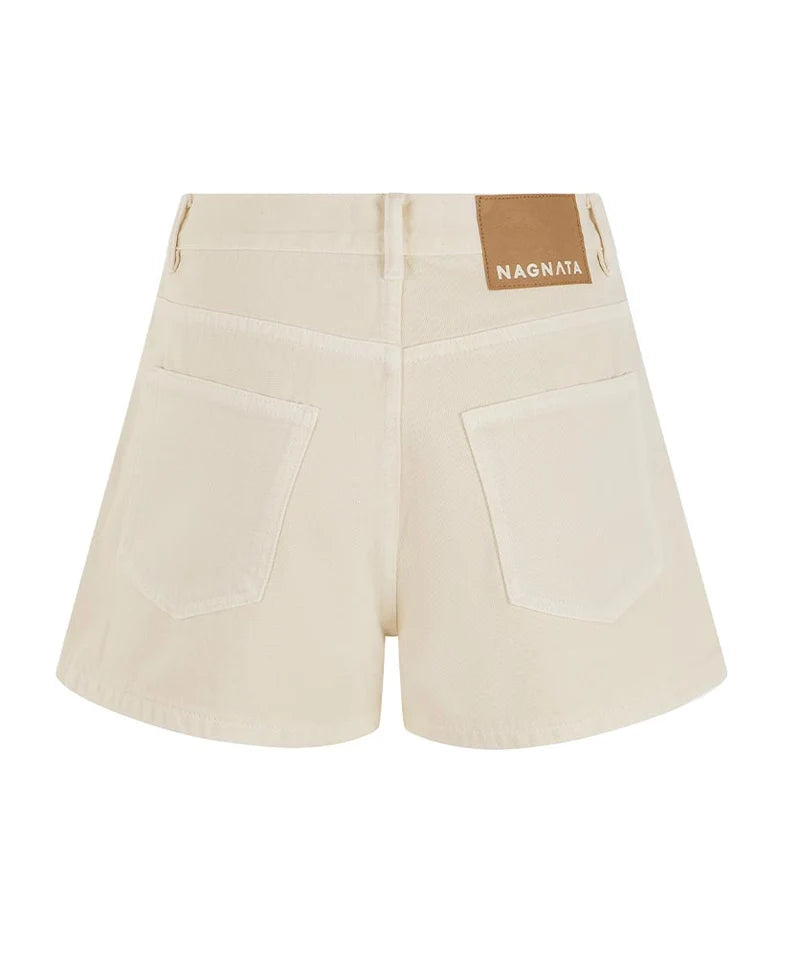 Coming Soon Vegetable Dye Bermuda Short White