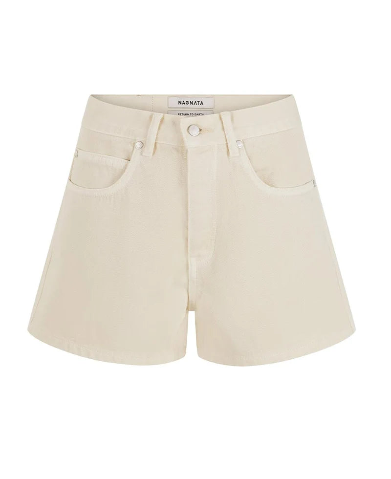 Coming Soon Vegetable Dye Bermuda Short White