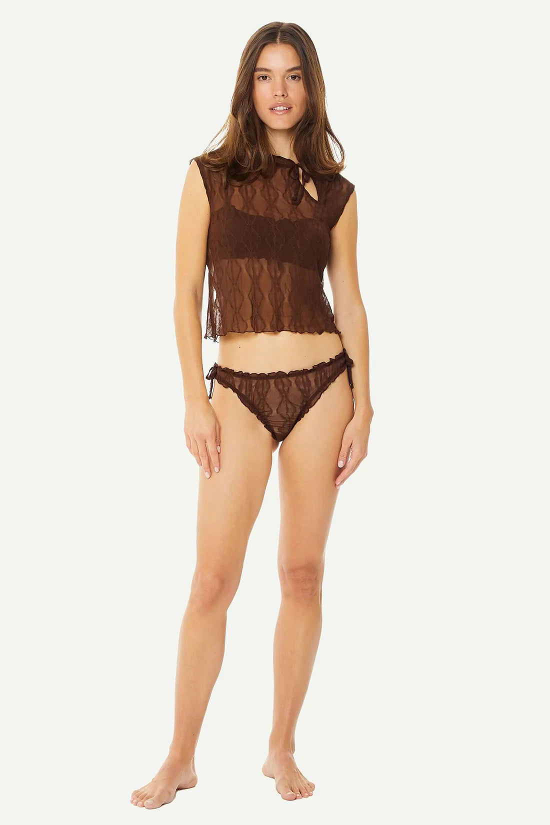 Brown Mariposa Keyhole Top