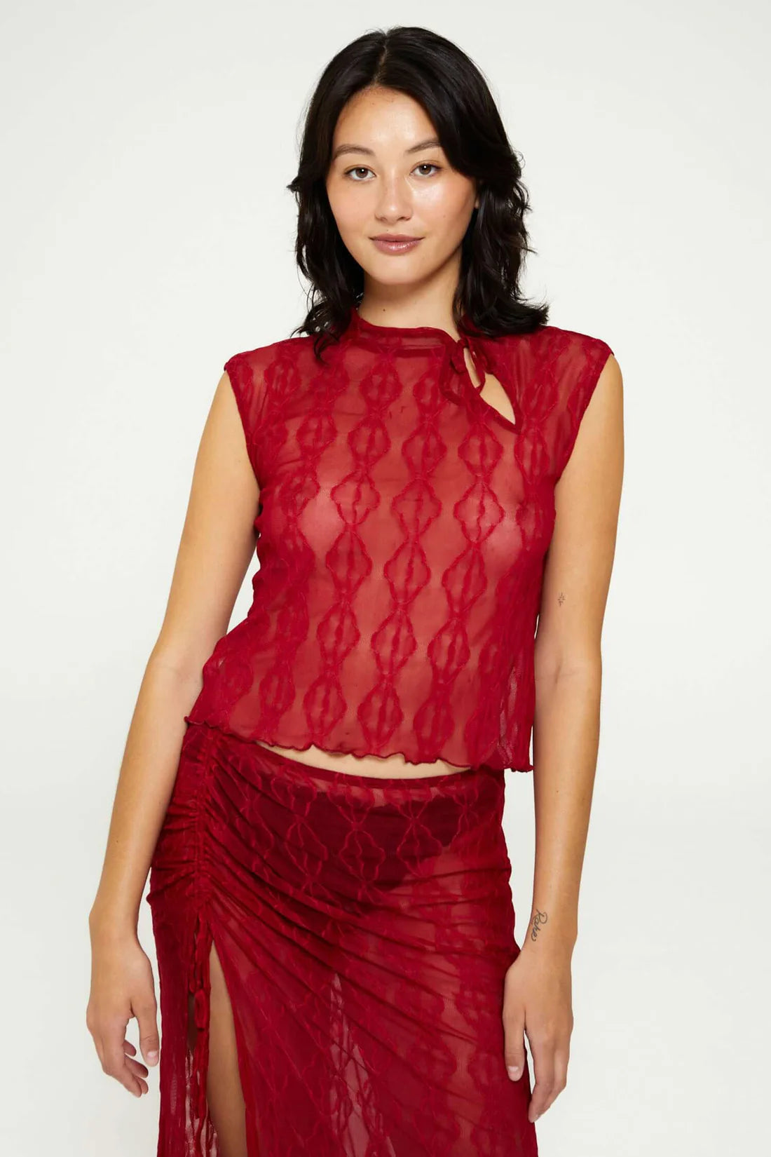 Mariposa Sheer Lace Top