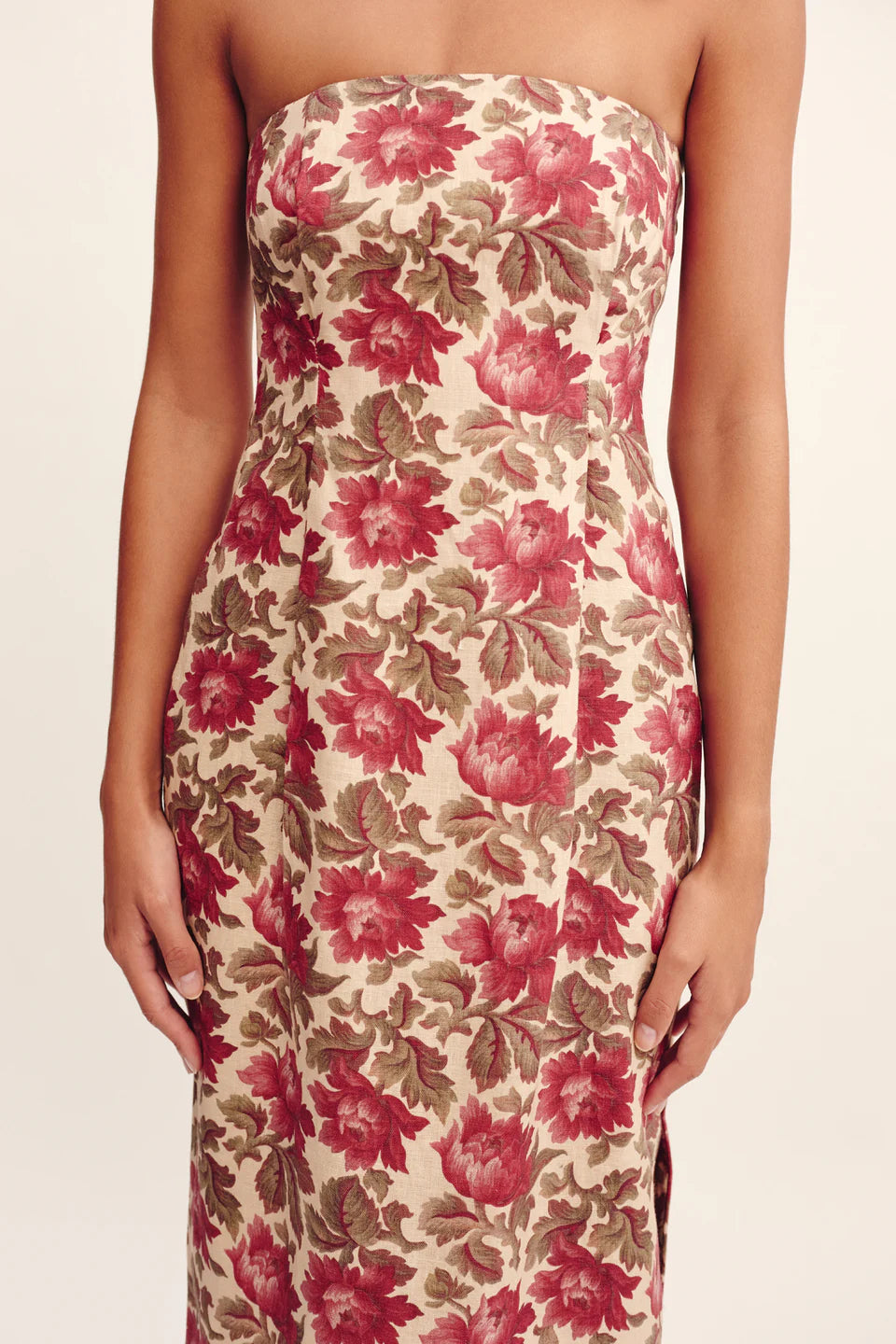 Rosalie Strapless Dress - Rose Bud
