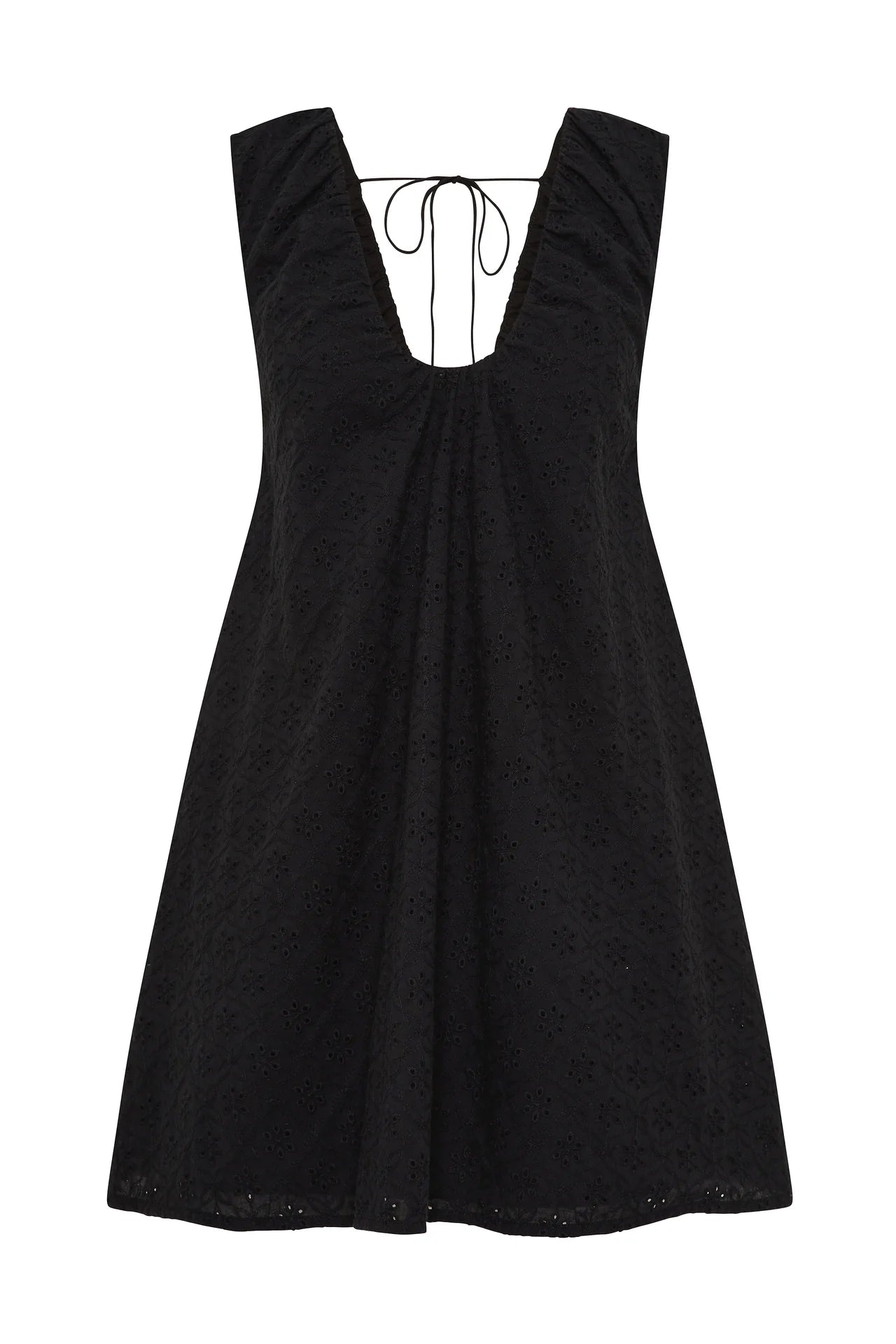 Juana Mini Dress Valentina Broderie Black