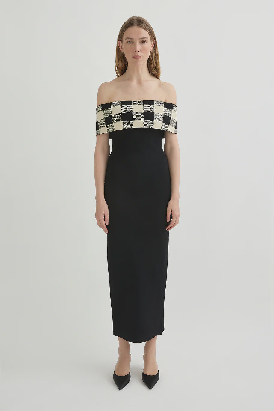 Pippa Off The Shoulder Dress - Heritage Plaid