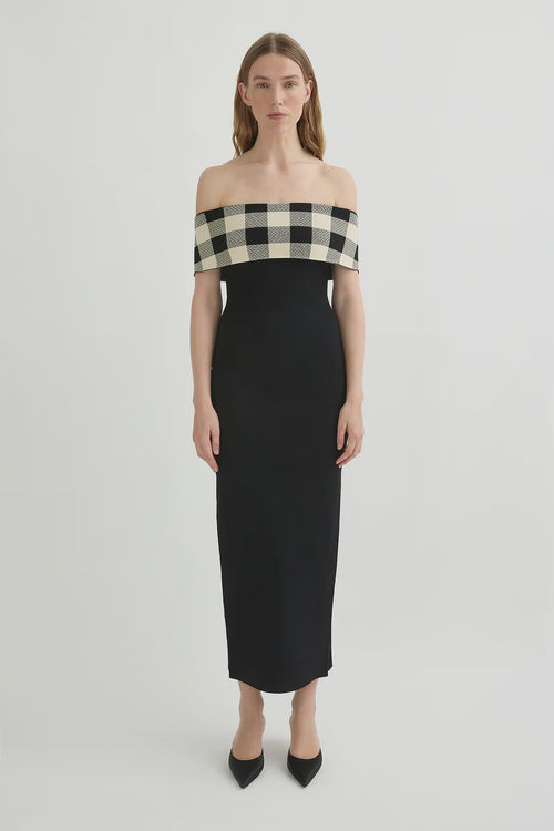 Pippa Off The Shoulder Dress - Heritage Plaid