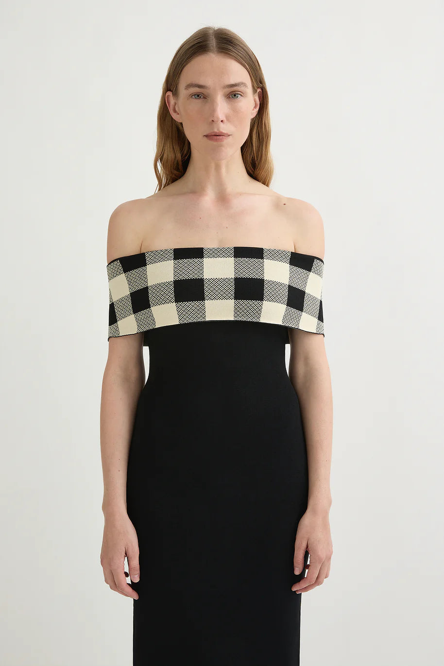 Pippa Off The Shoulder Dress - Heritage Plaid