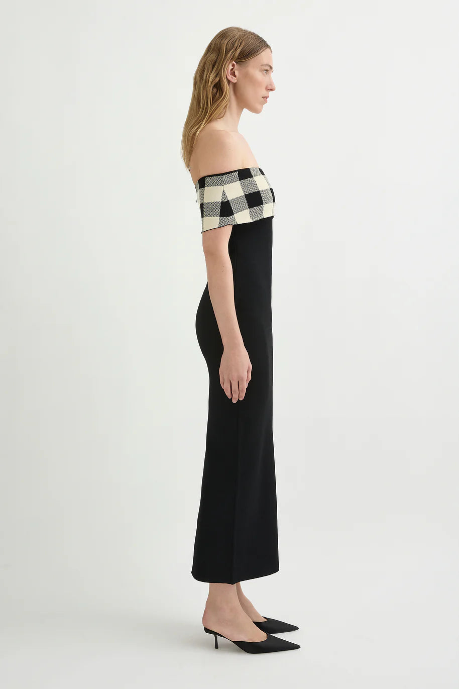 Pippa Off The Shoulder Dress - Heritage Plaid