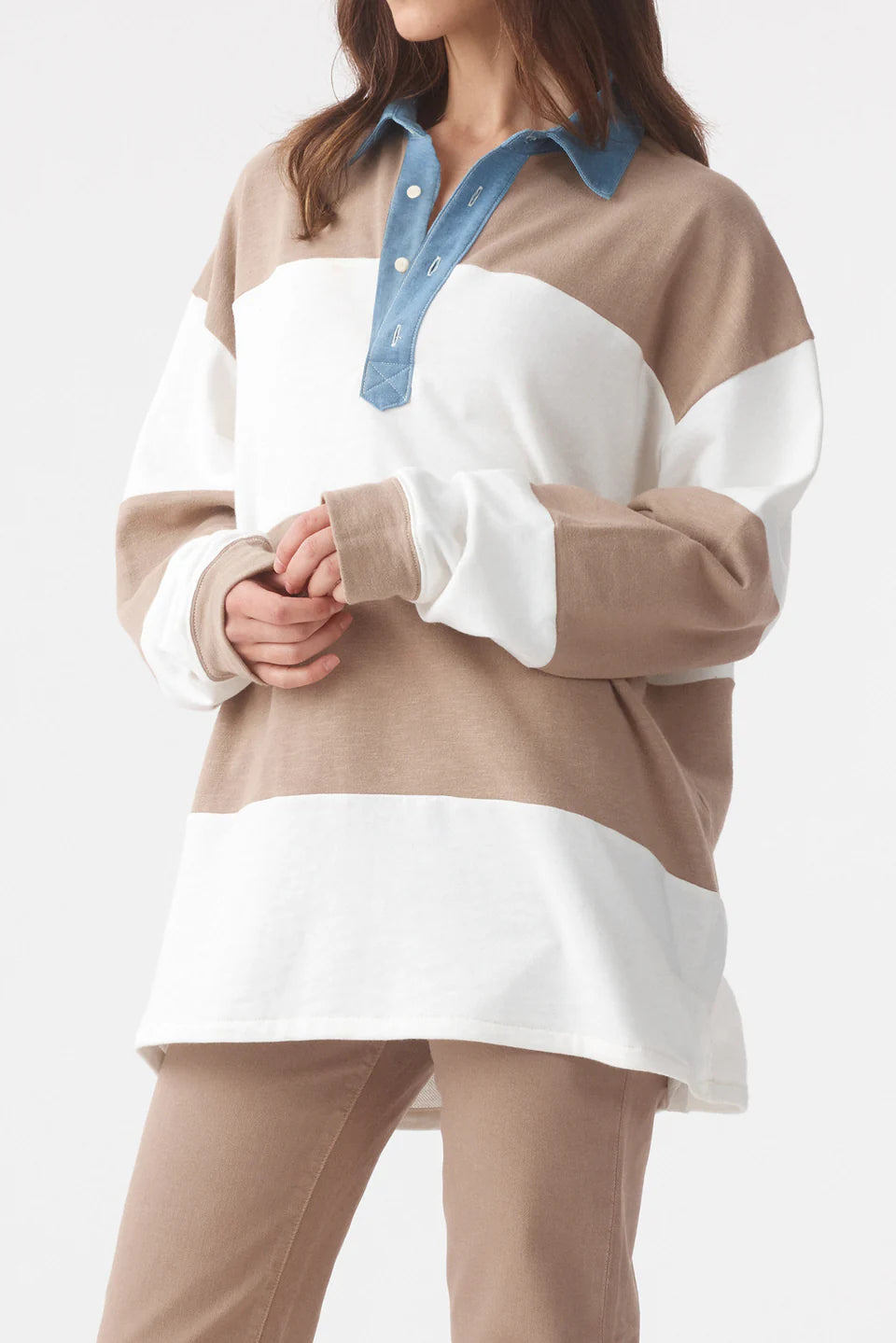 The Marco Polo Mushroom Bone Stripe