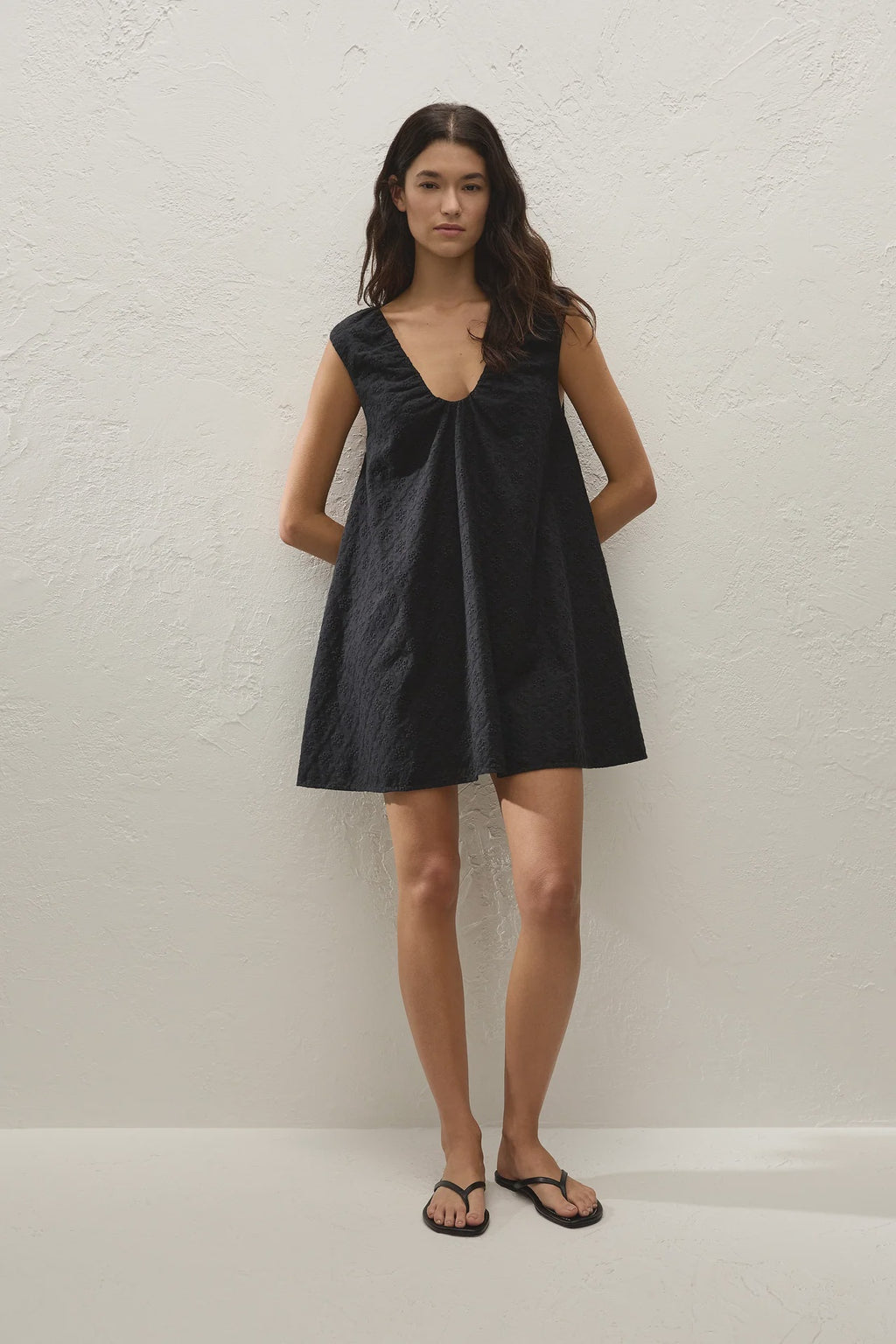 Juana Mini Dress Valentina Broderie Black