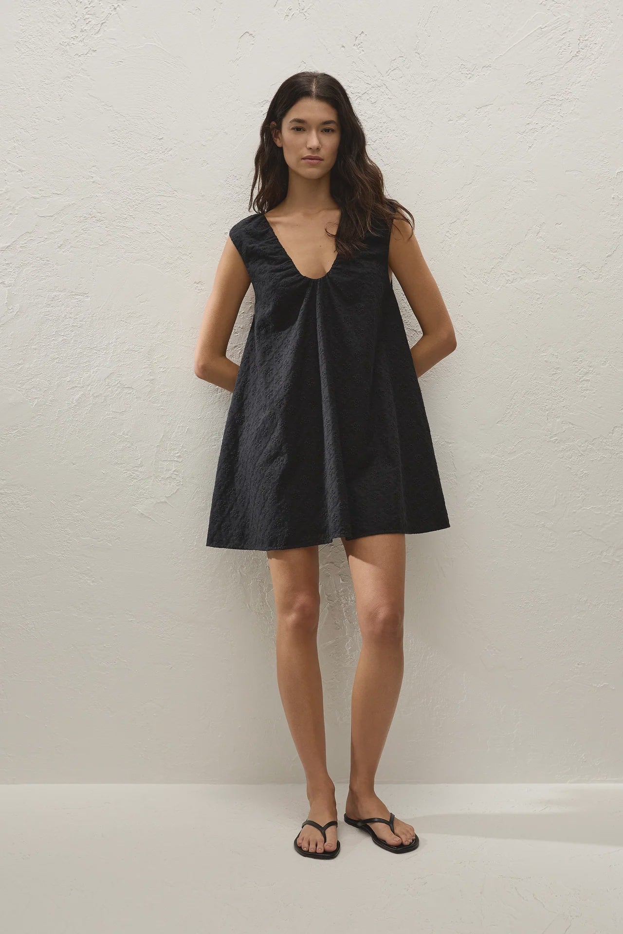 Juana Mini Dress Valentina Broderie Black