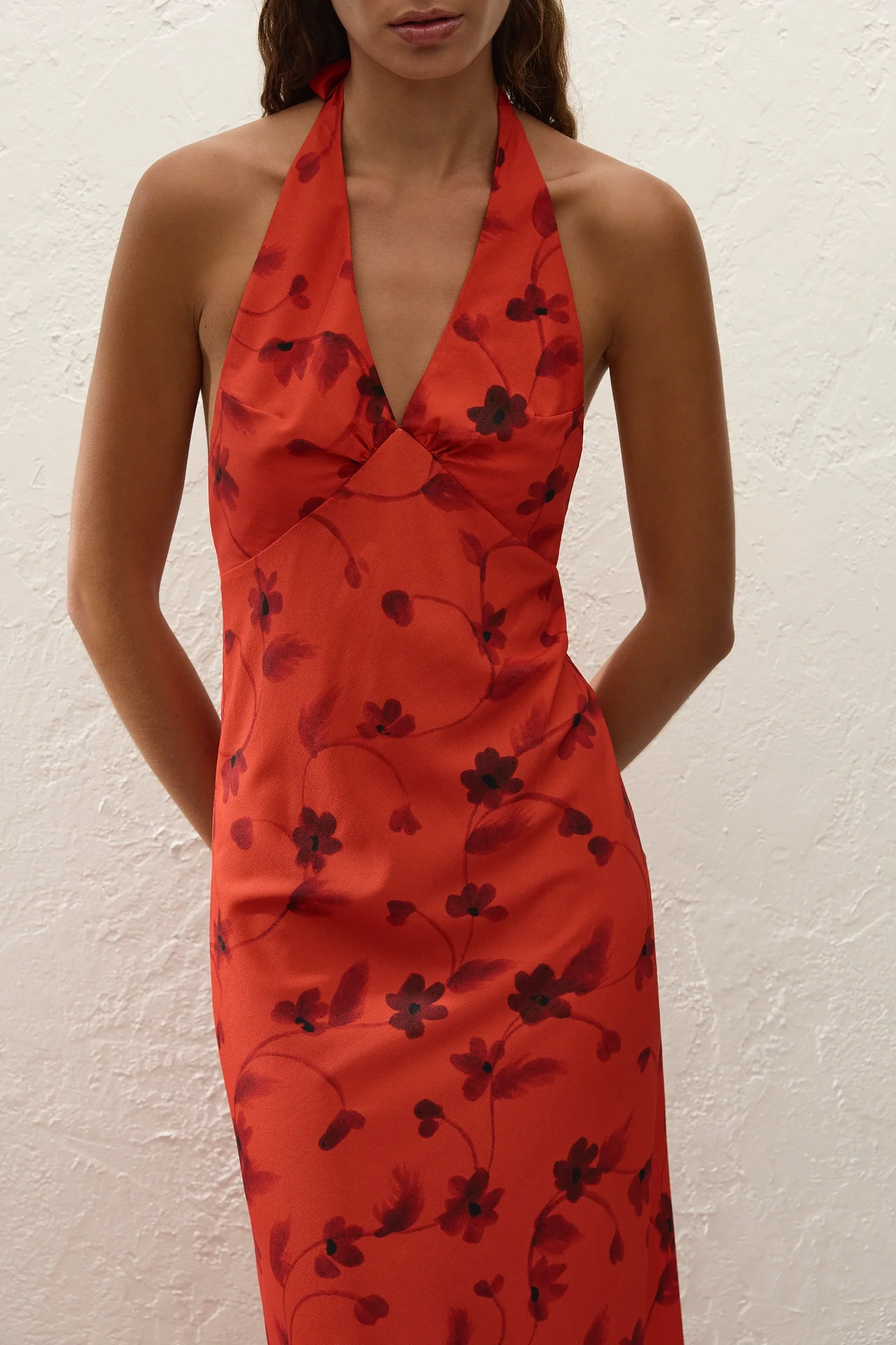 Rosa Maxi Dress Pirazzo Floral Rosso