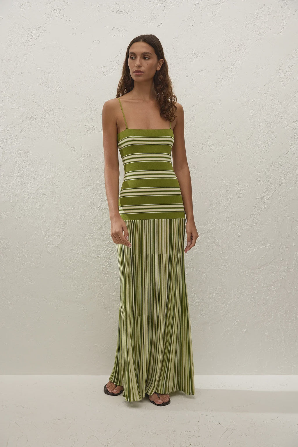 Esenia Knit Dress Ombre Stripe Macro Juniper