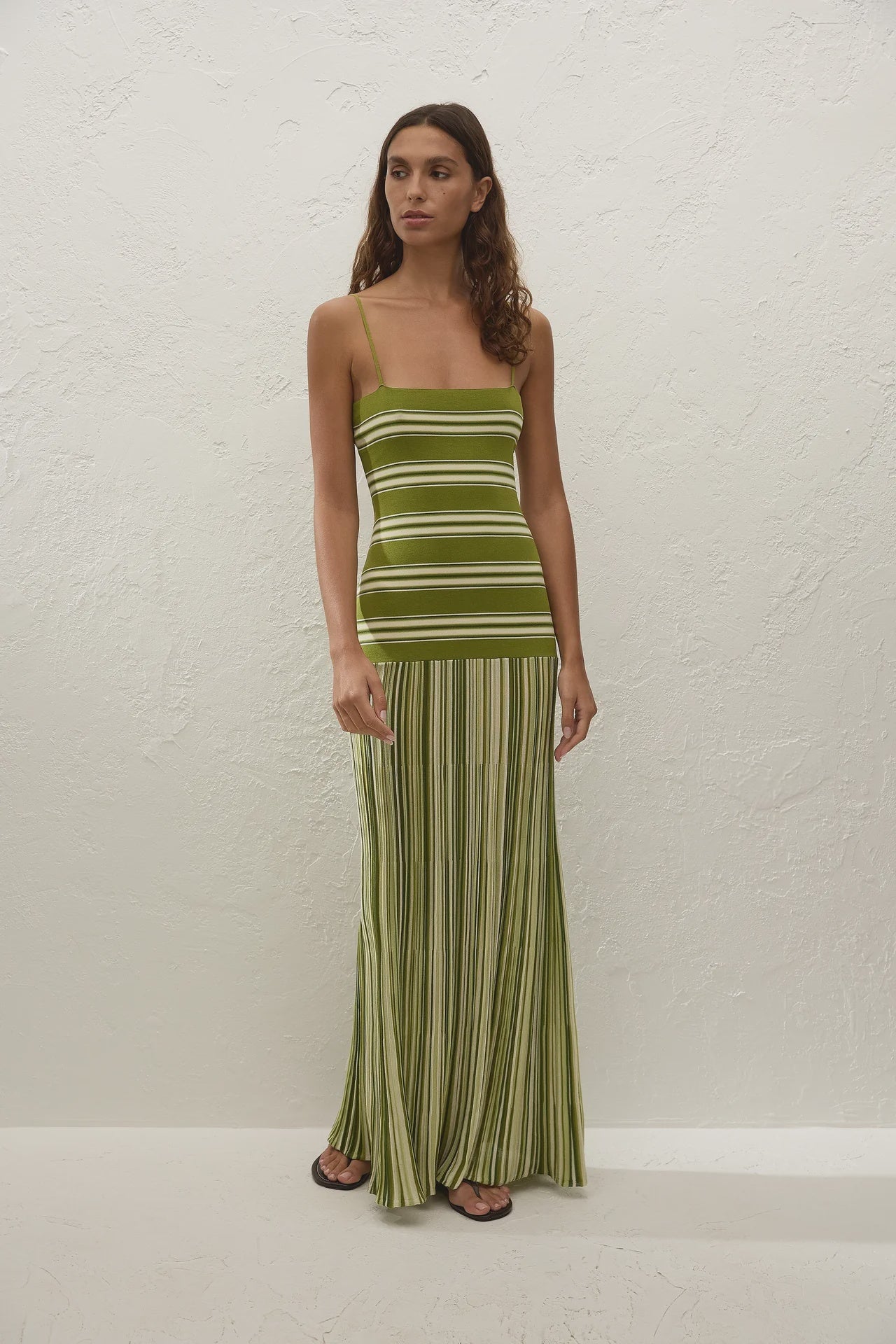 Esenia Knit Dress Ombre Stripe Macro Juniper