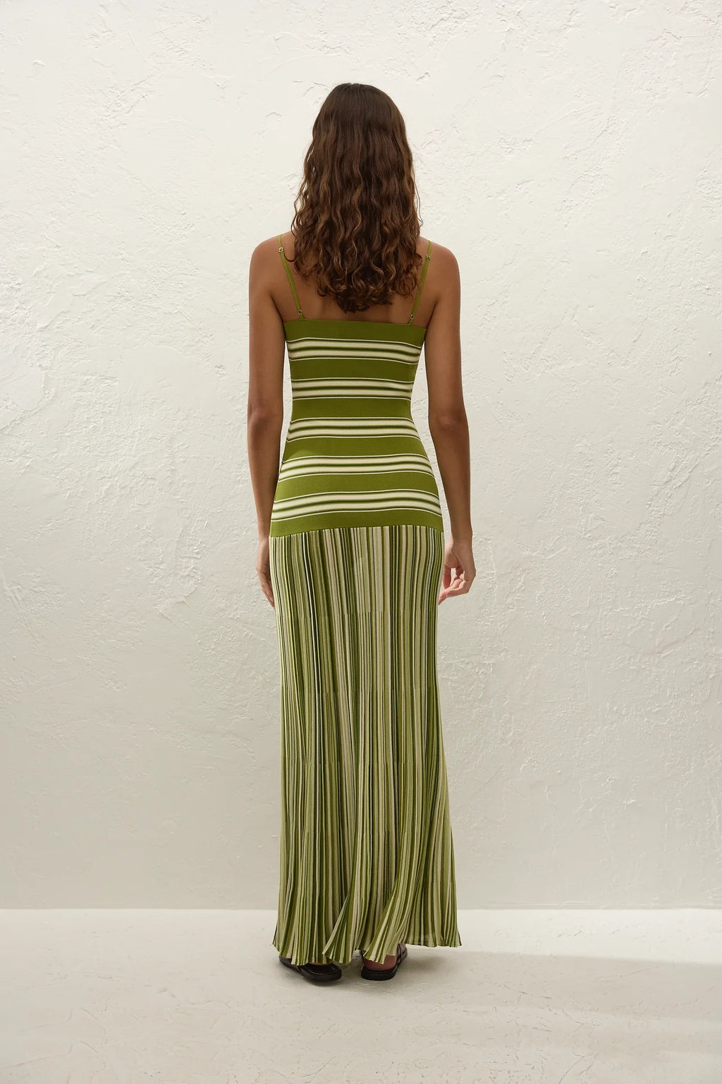 Esenia Knit Dress Ombre Stripe Macro Juniper