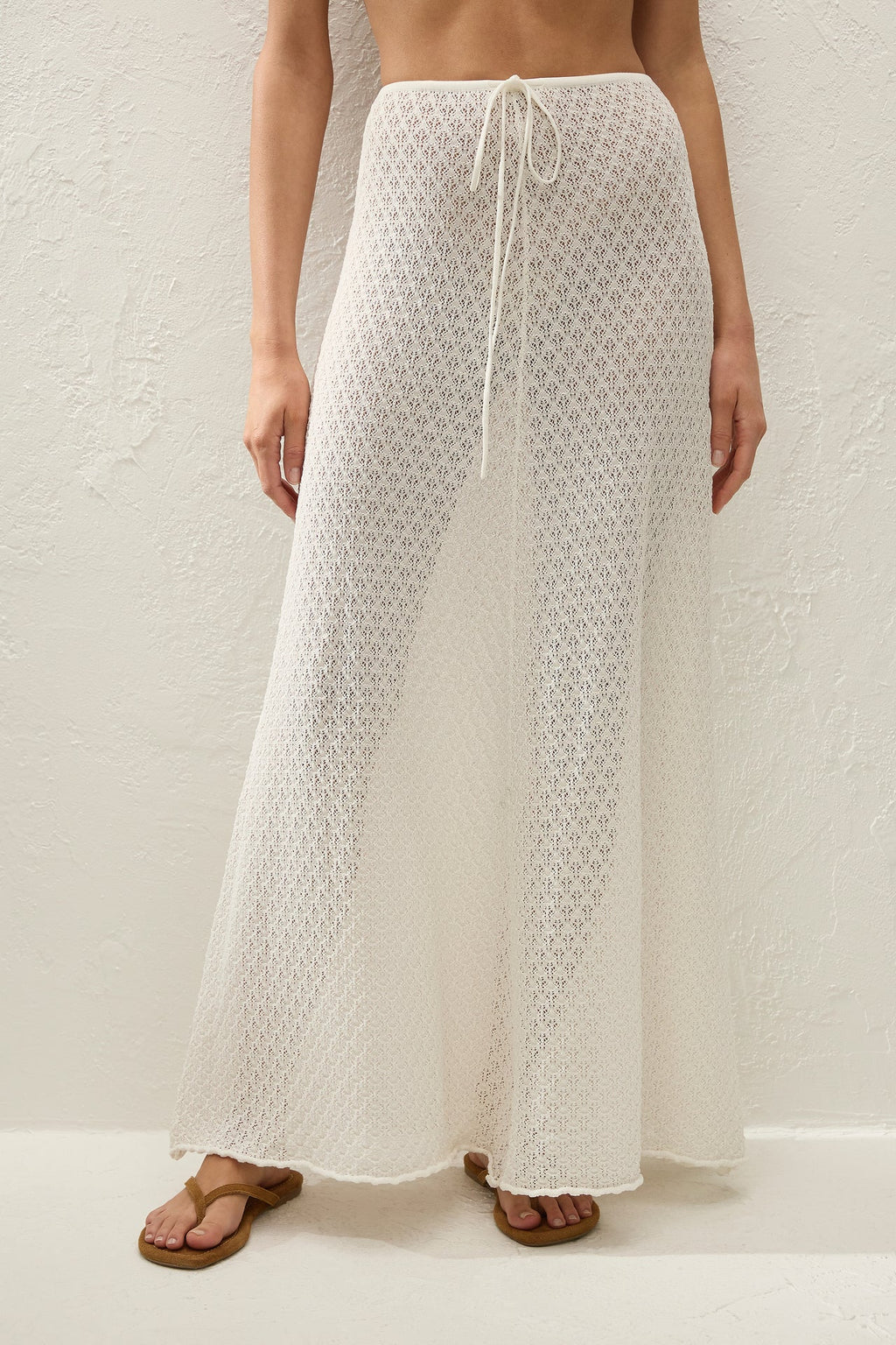 Lenna Skirt Pointelle Lace Vintage White