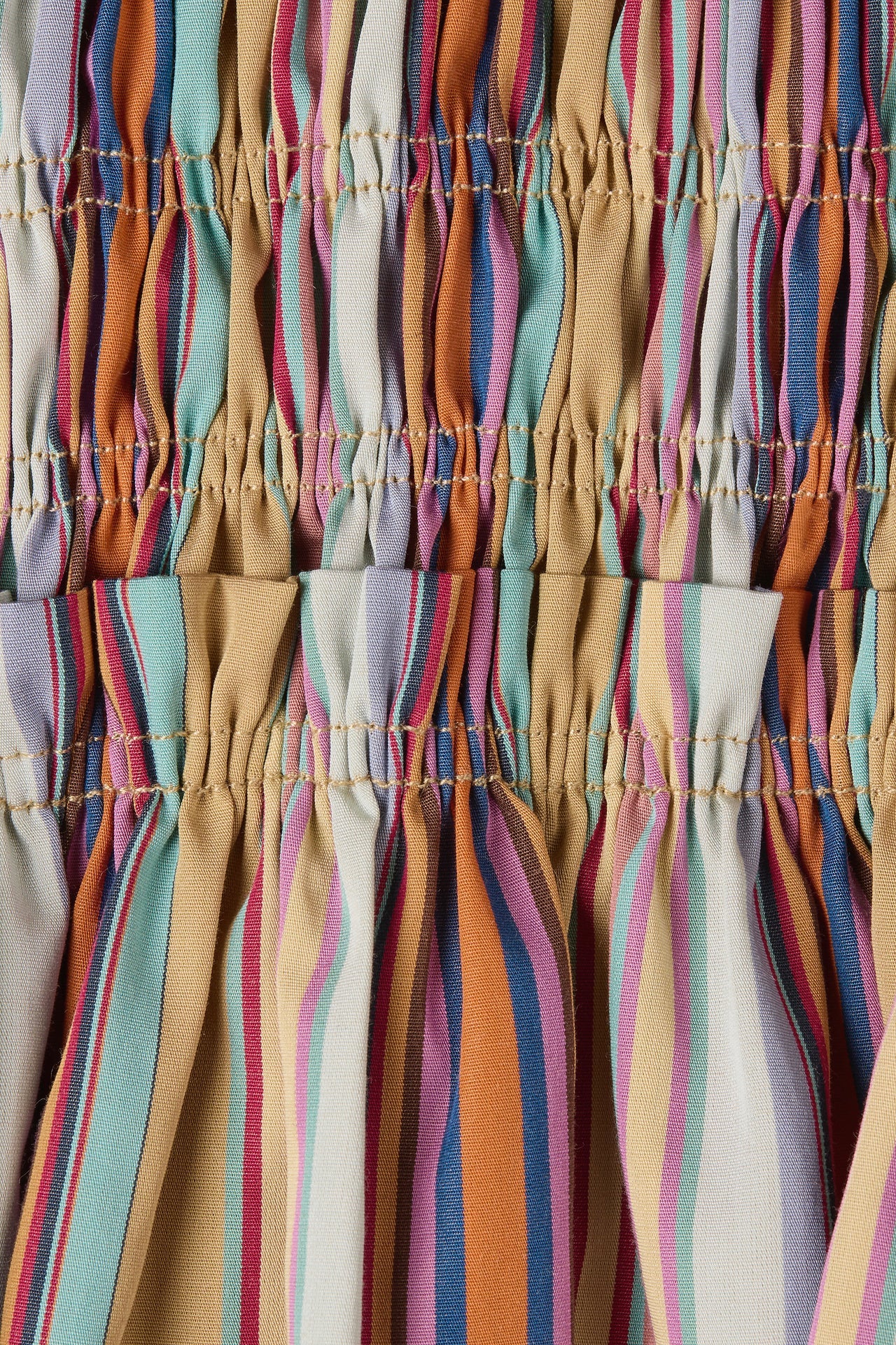 Palomar Mini Dress Agua Stripe Mustard