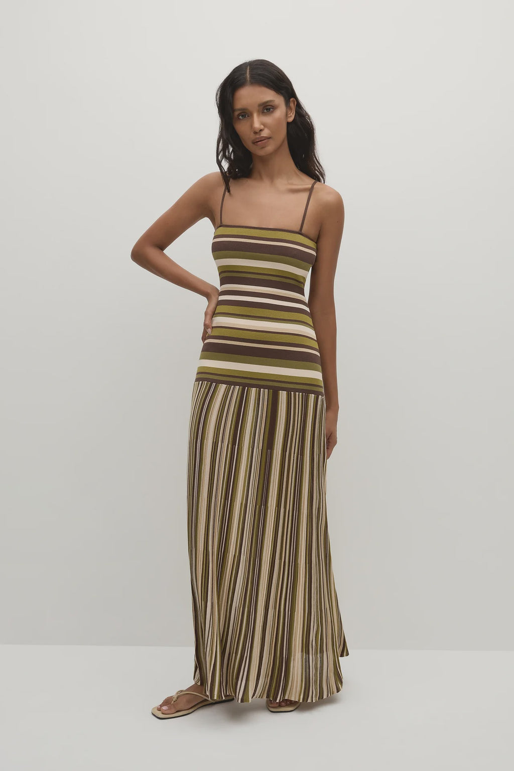 Essenia Knit Dress Espresson Pine Stripe