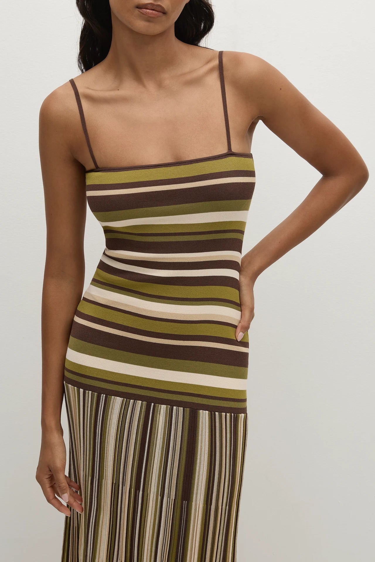 Essenia Knit Dress Espresson Pine Stripe
