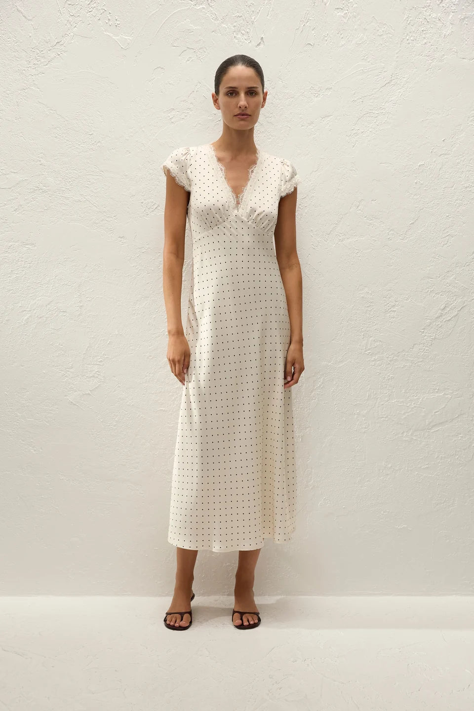Mina Midi Dress Polka Dot Antique