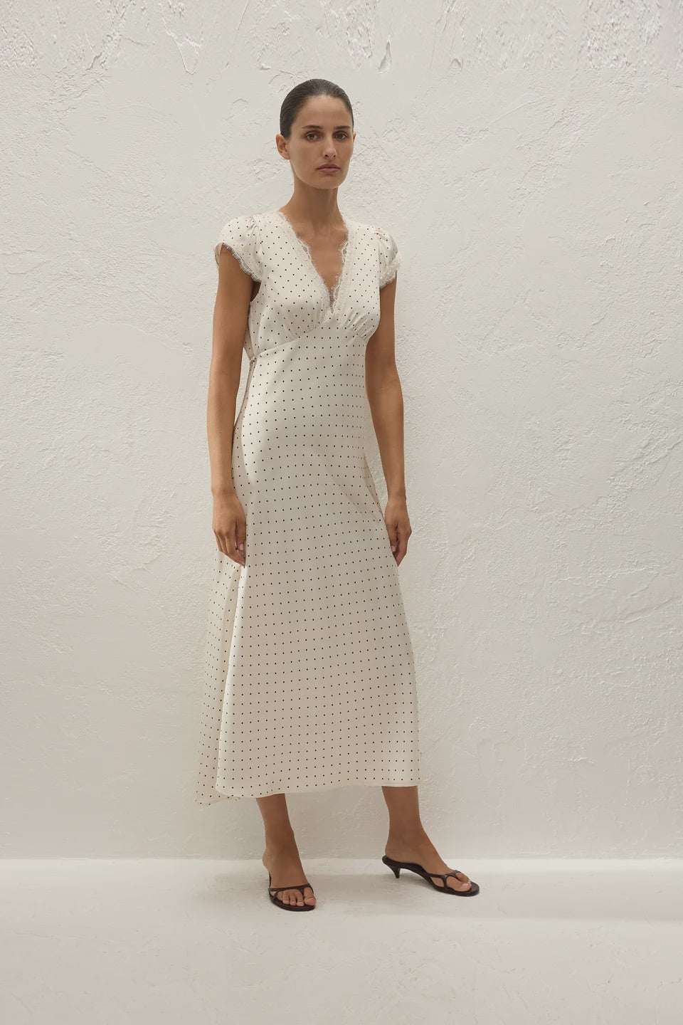 Mina Midi Dress Polka Dot Antique