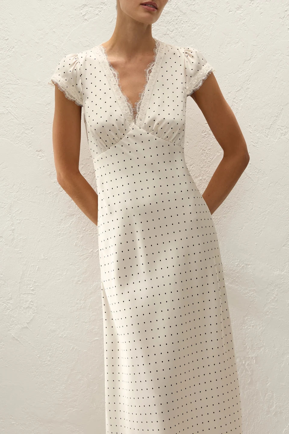 Mina Midi Dress Polka Dot Antique