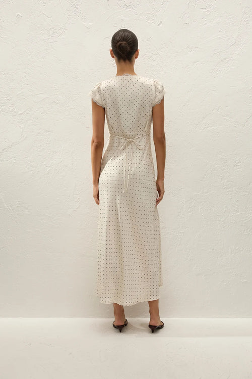 Mina Midi Dress Polka Dot Antique