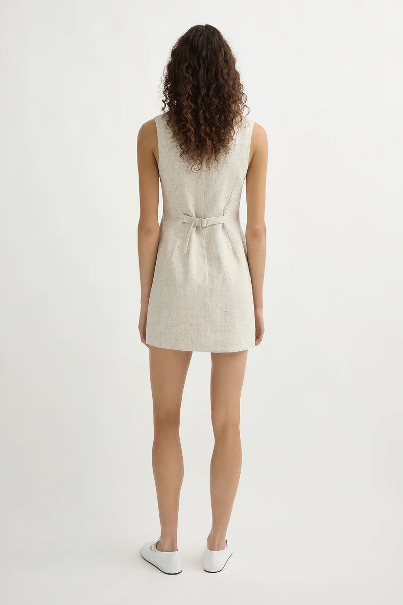 Emma Button Down Mini Dress Natural