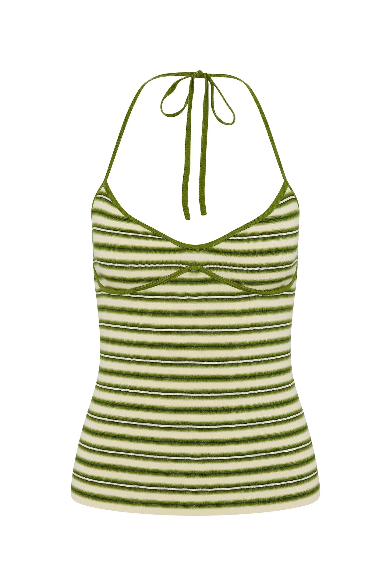 Citara Halter Top Ombre Stripe Micro Juniper