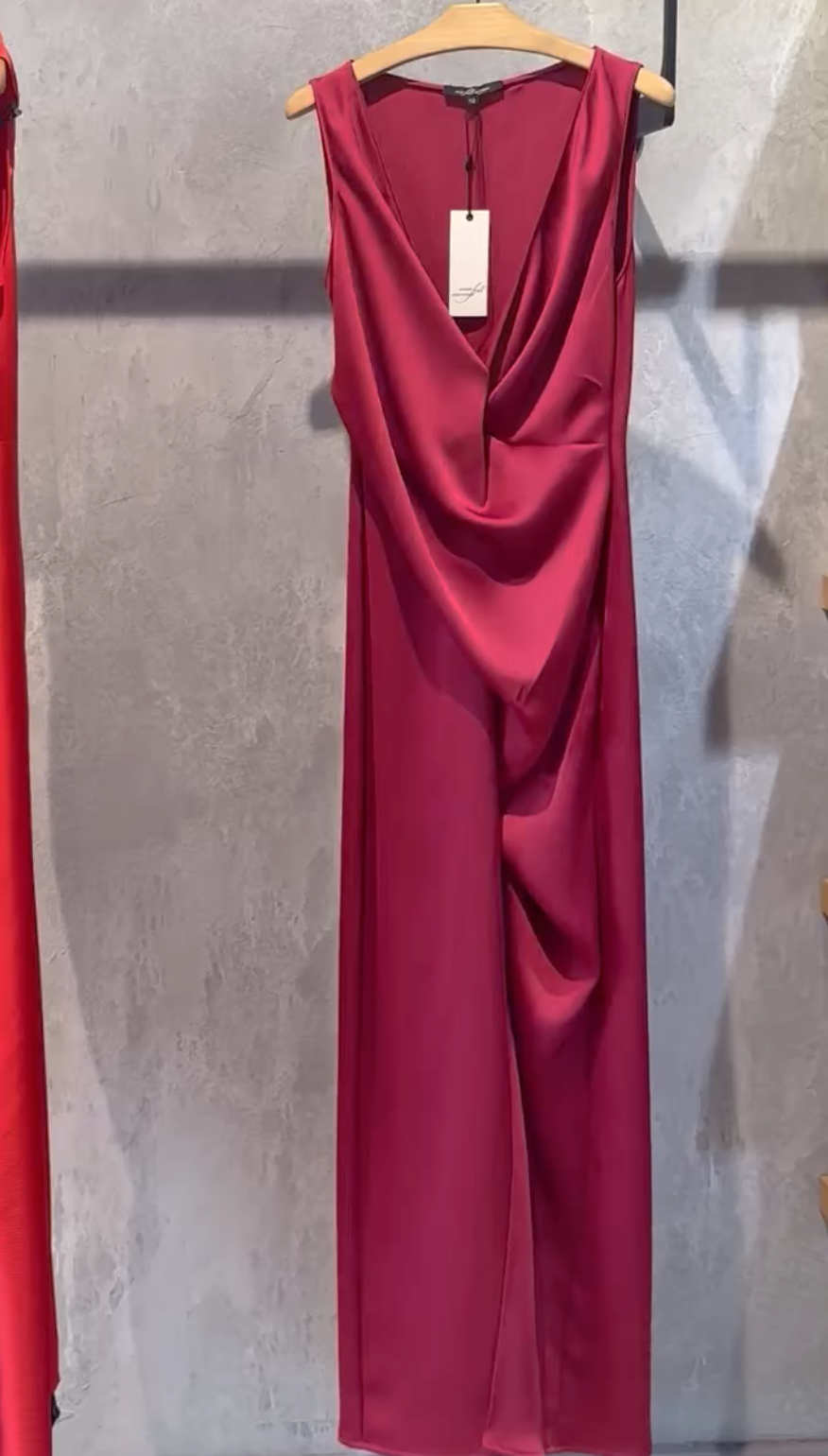 Darcy Dress Berry Satin