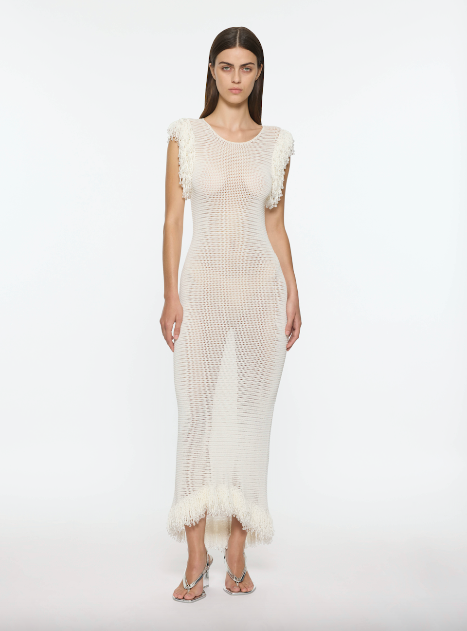 Fringe Dress White