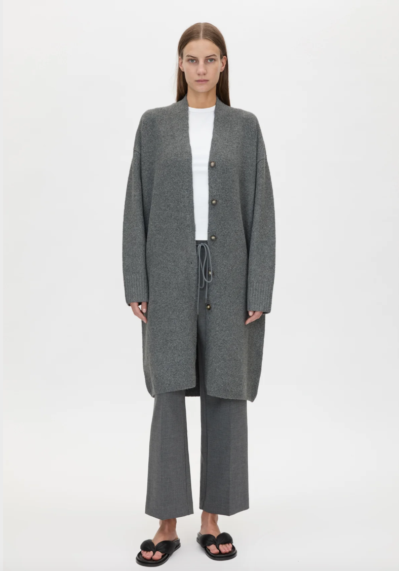 Francis Knit Cardigan Charcoal Melange
