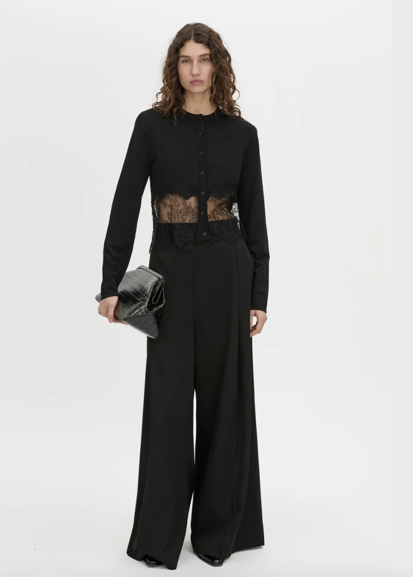 Cayana Lace Detail Cardi Black