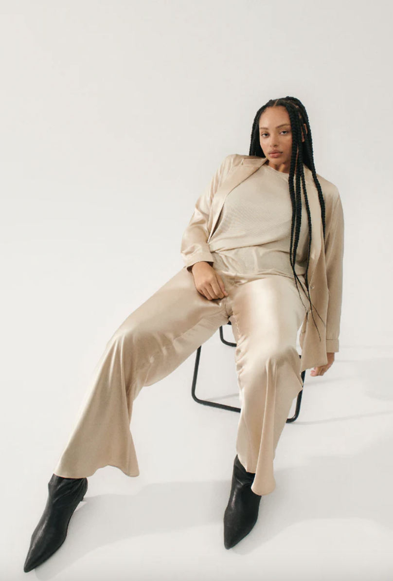 BIAS CUT PANTS HAZELNUT