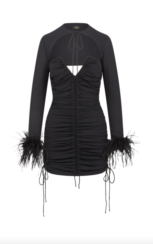 Make Mini dress In Black Chiffon - 8 & 12