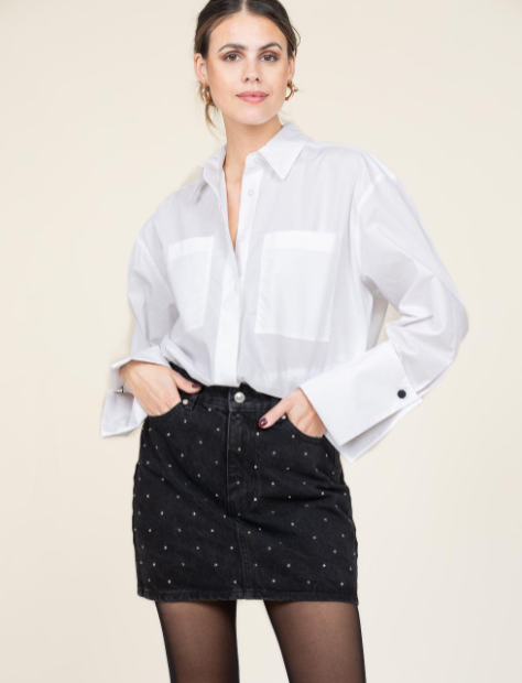 Calico Button Detail Shirt
