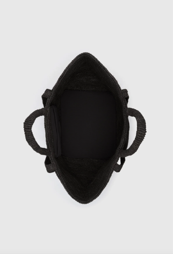 Amir Straw Tote Black