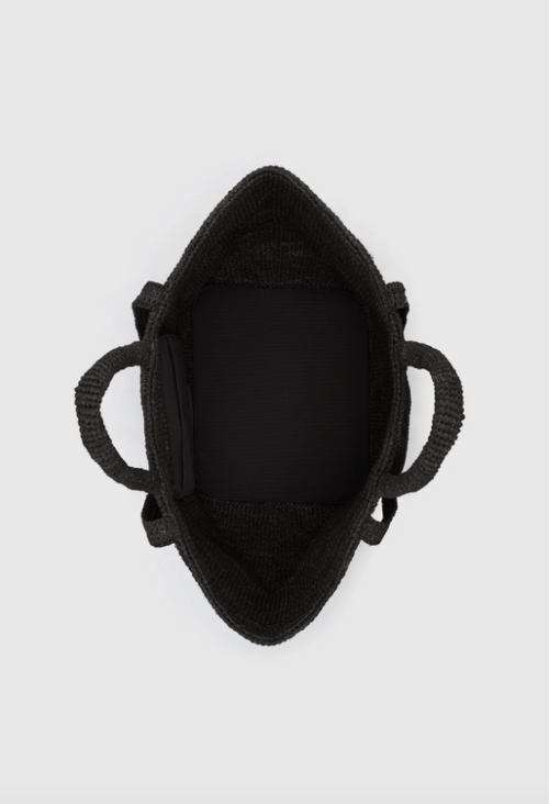 Amir Straw Tote Black